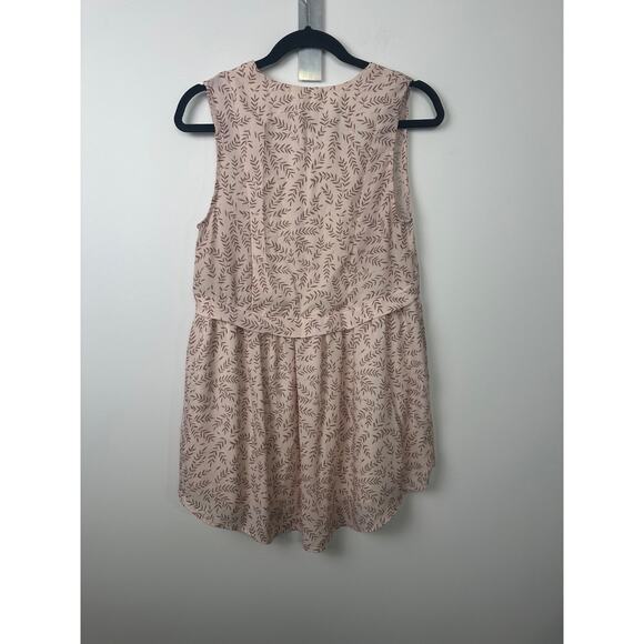 dRA Kelli Murray Women Babydoll Dress S Pink with Tan Leaves Lined Pockets A19 - Picture 5 of 7